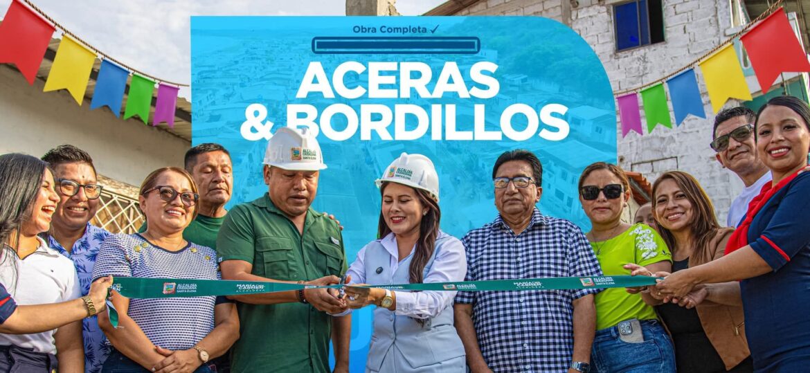 La Alcaldía de Santa Elena entregó nuevas aceras y bordillos en la comuna San Pedro