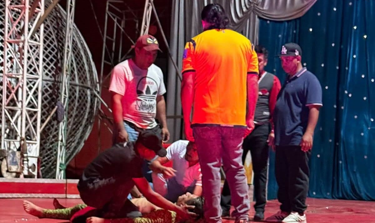 Trapecista sufrió una caída durante su presentación en un circo de La Libertad
